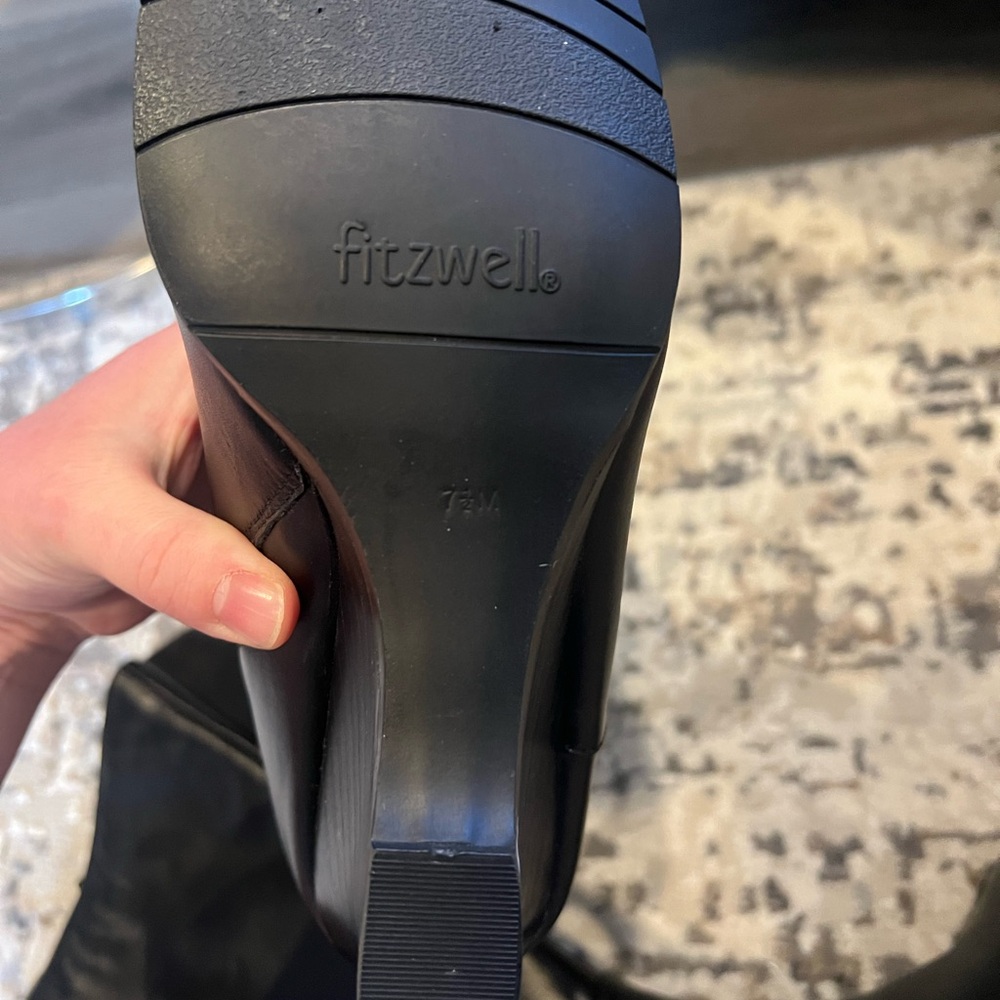 Women’s black leather Fitzwell boots size 7.5 extra wide calf - Picture 6 of 7